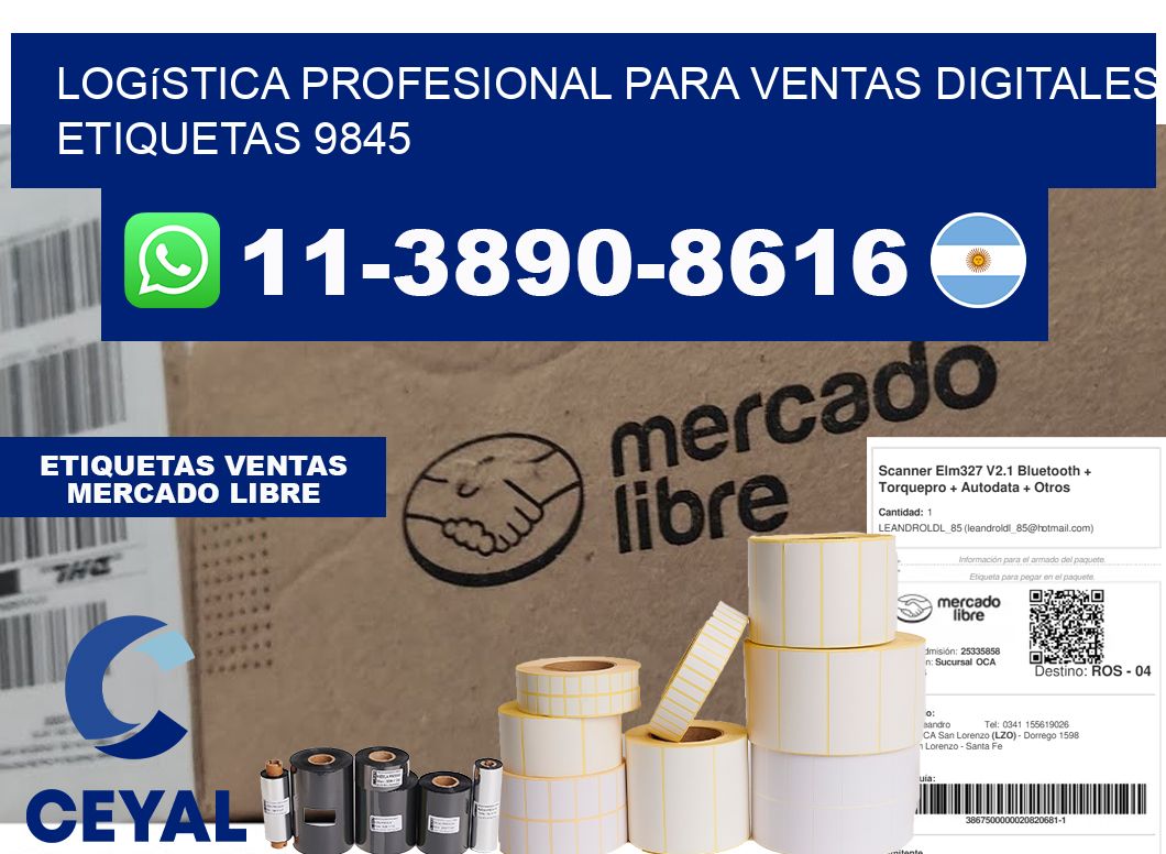 Logística profesional para ventas digitales  etiquetas 9845