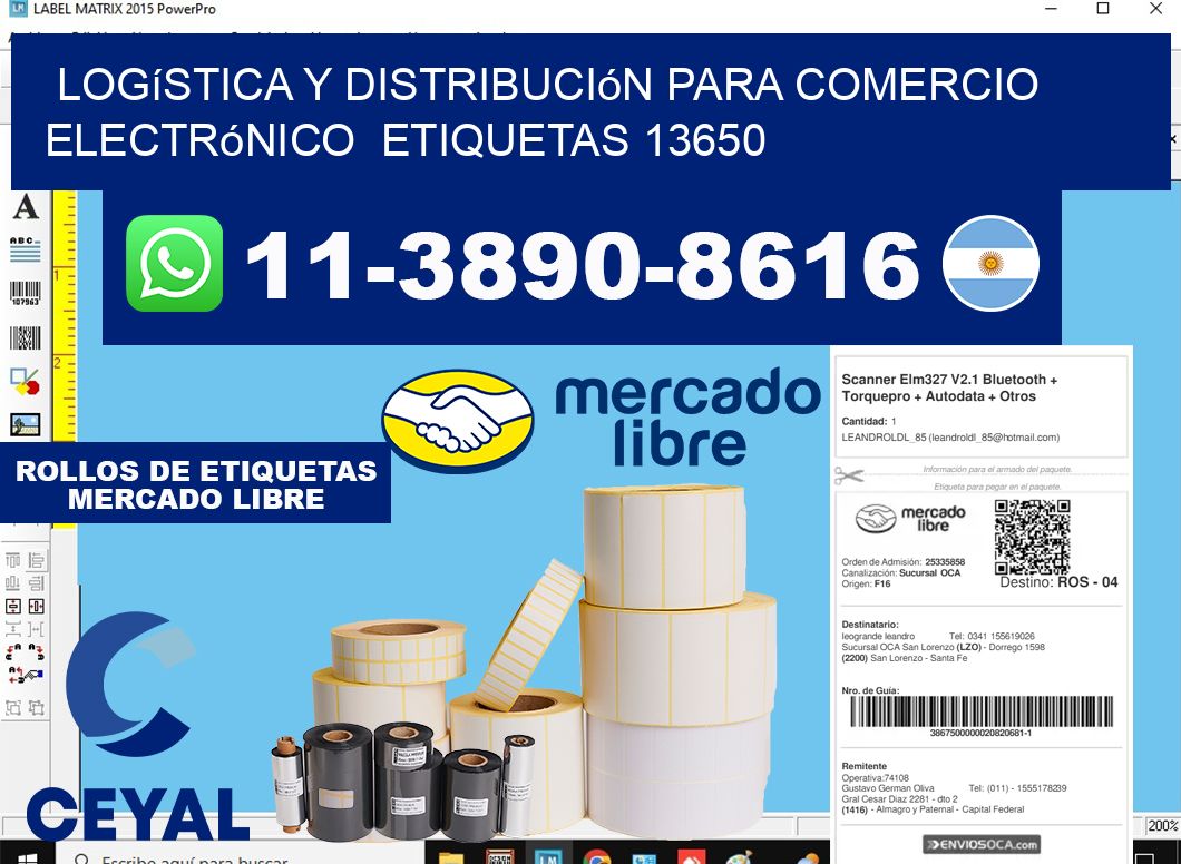 Logística y distribución para comercio electrónico  etiquetas 13650