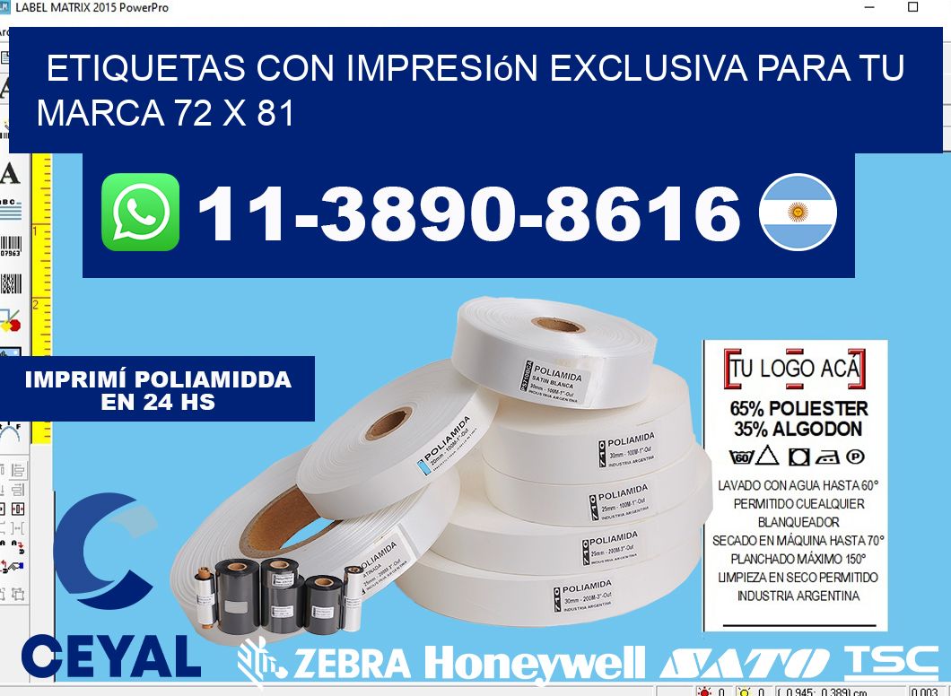 etiquetas con impresión exclusiva para tu marca 72 x 81