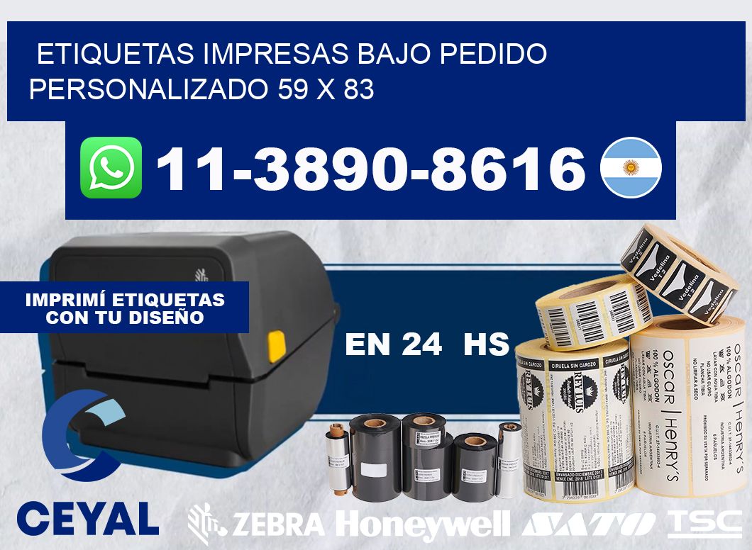 etiquetas impresas bajo pedido personalizado 59 x 83