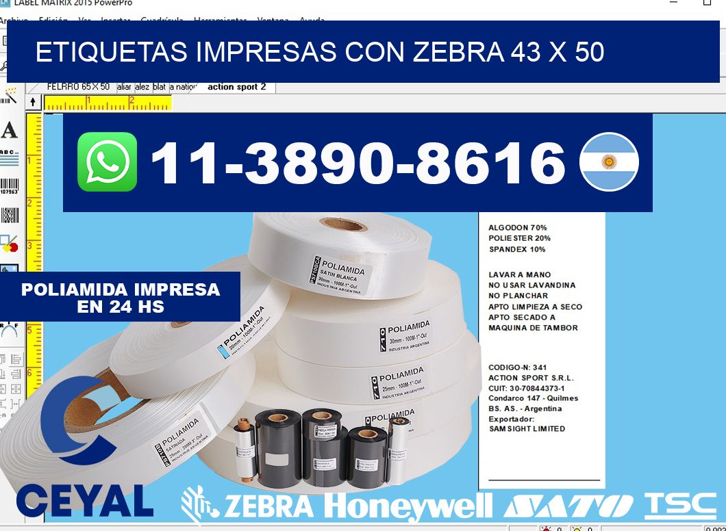 etiquetas impresas con zebra 43 x 50