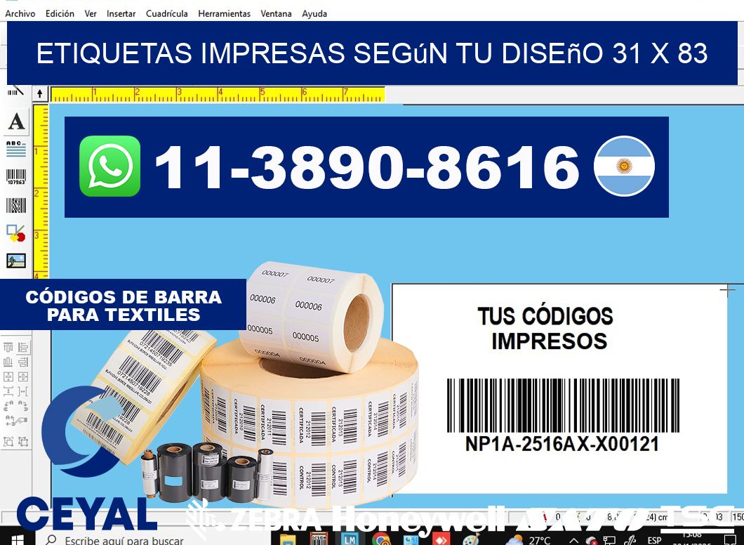 etiquetas impresas según tu diseño 31 x 83
