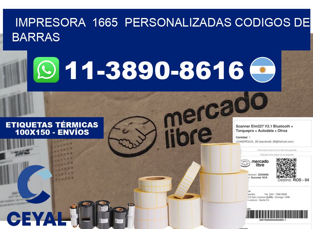 impresora  1665  personalizadas codigos de barras