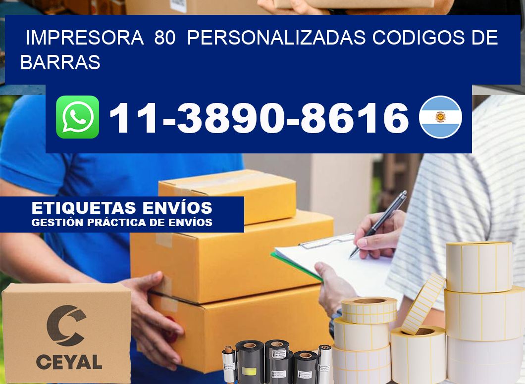 impresora  80  personalizadas codigos de barras