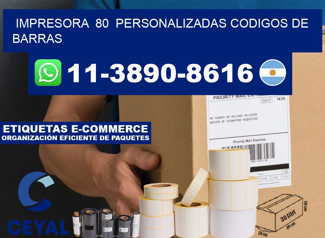 impresora  80  personalizadas codigos de barras