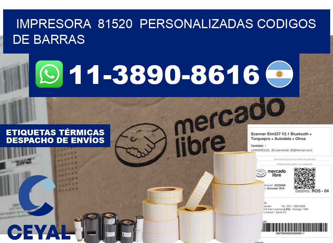 impresora  81520  personalizadas codigos de barras