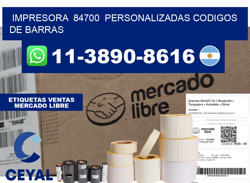 impresora  84700  personalizadas codigos de barras