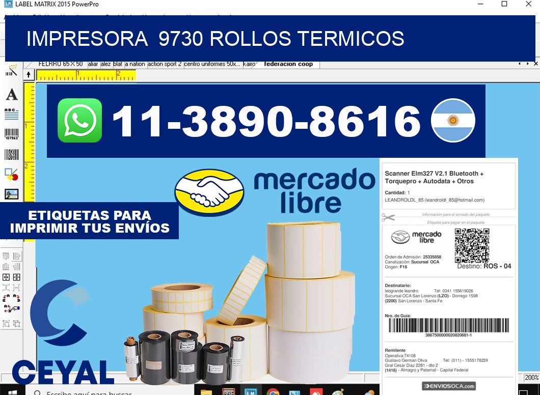 impresora  9730 rollos termicos