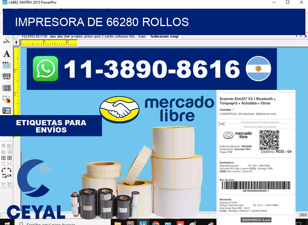 impresora de 66280 rollos
