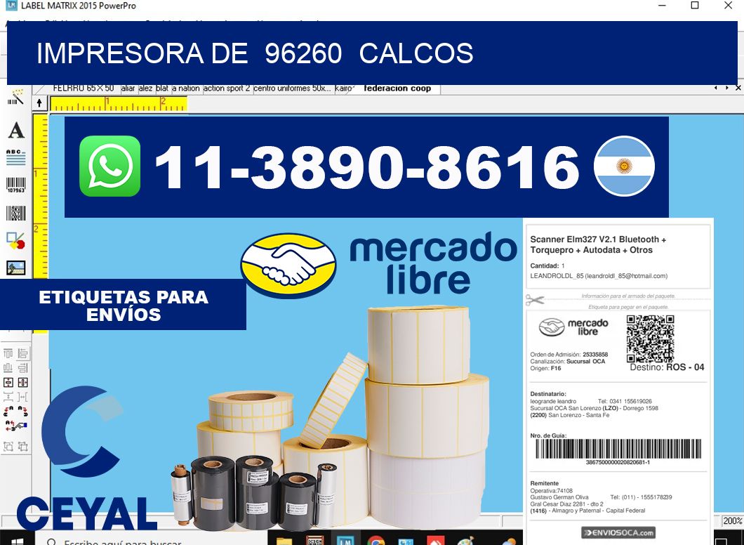 impresora de  96260  calcos