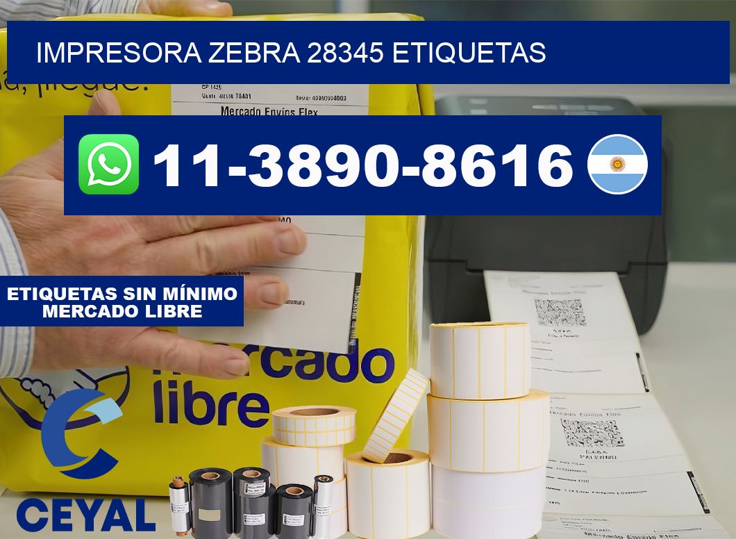 impresora zebra 28345 etiquetas