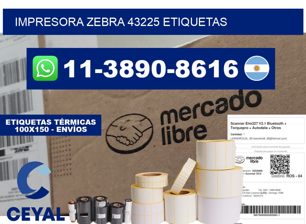 impresora zebra 43225 etiquetas