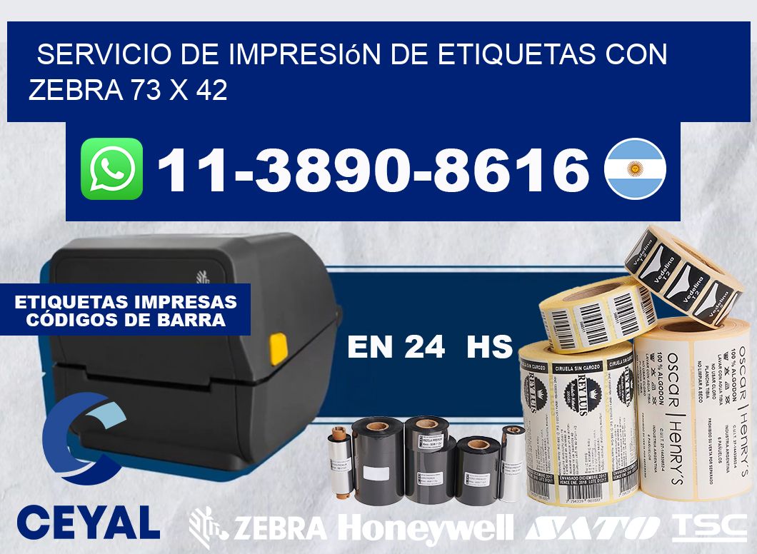 servicio de impresión de etiquetas con Zebra 73 x 42