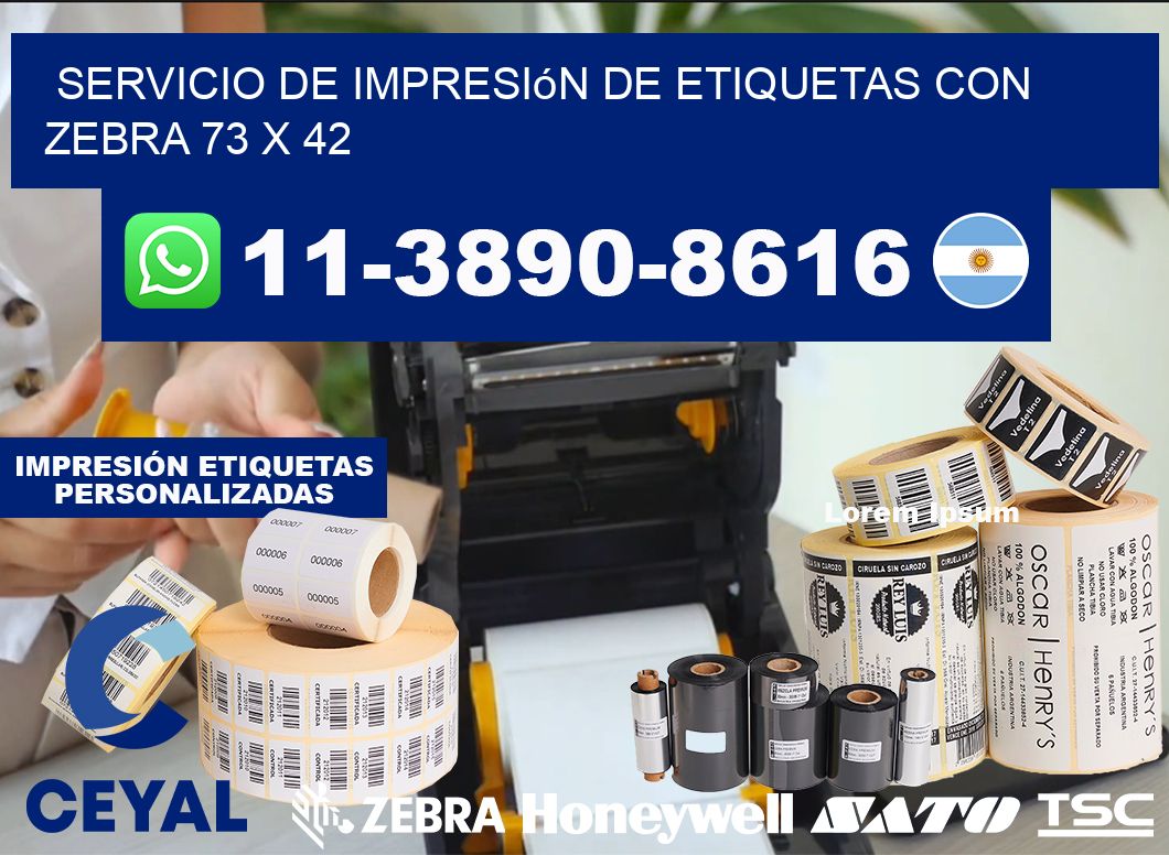 servicio de impresión de etiquetas con Zebra 73 x 42