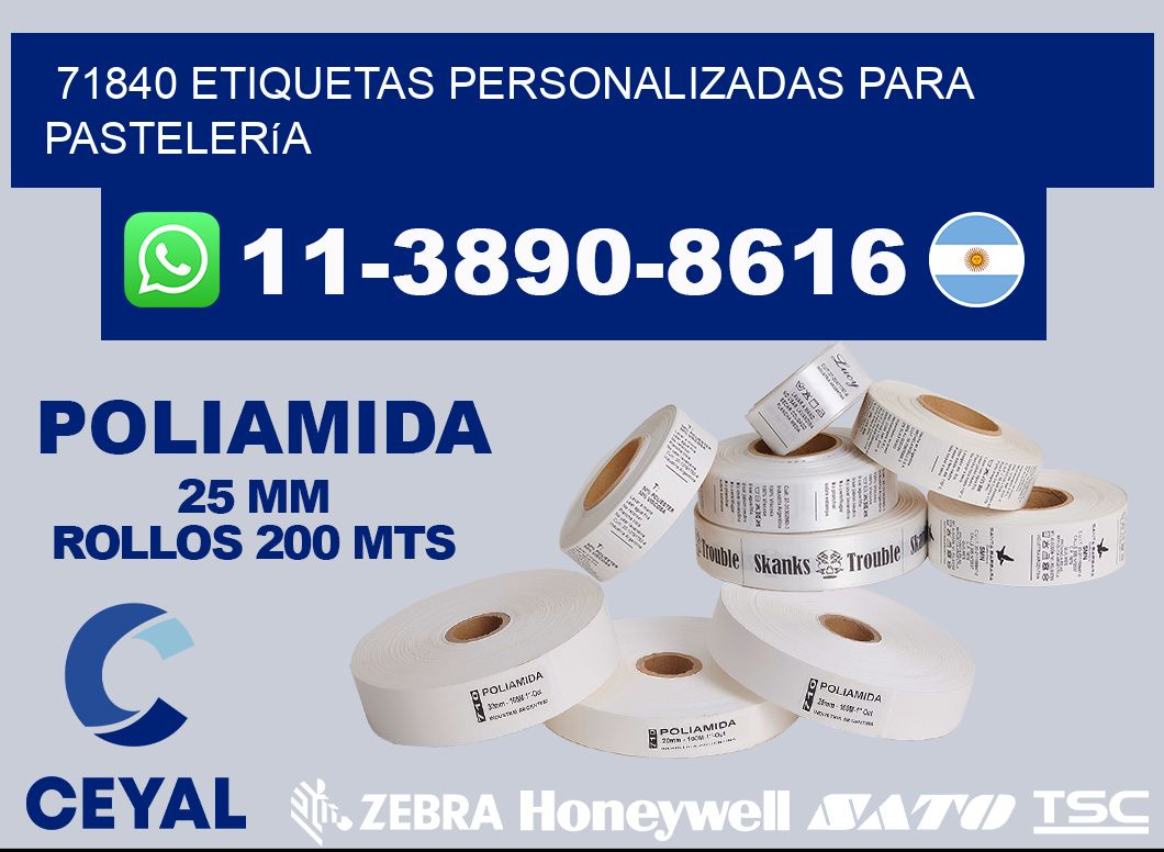 71840 etiquetas personalizadas para pastelería