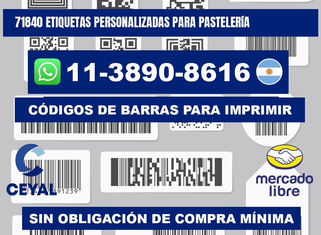 71840 etiquetas personalizadas para pastelería