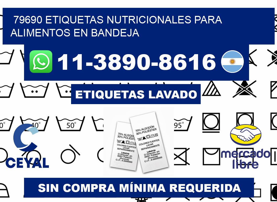 79690 etiquetas nutricionales para alimentos en bandeja