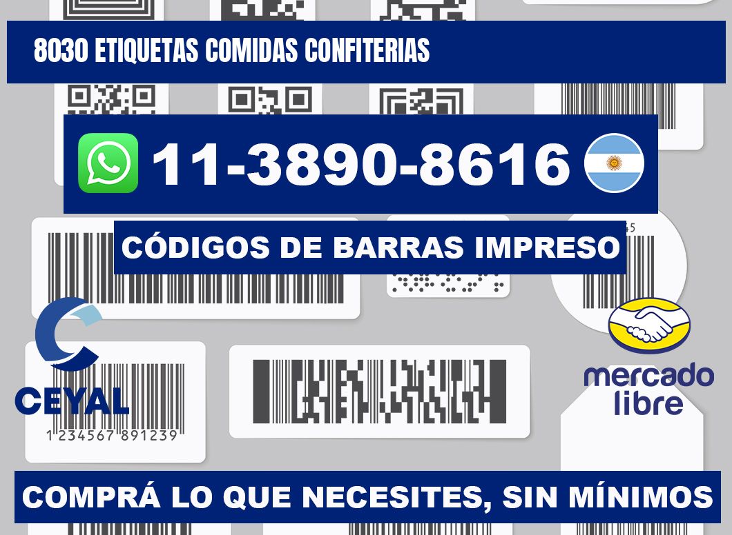 8030 etiquetas comidas confiterias