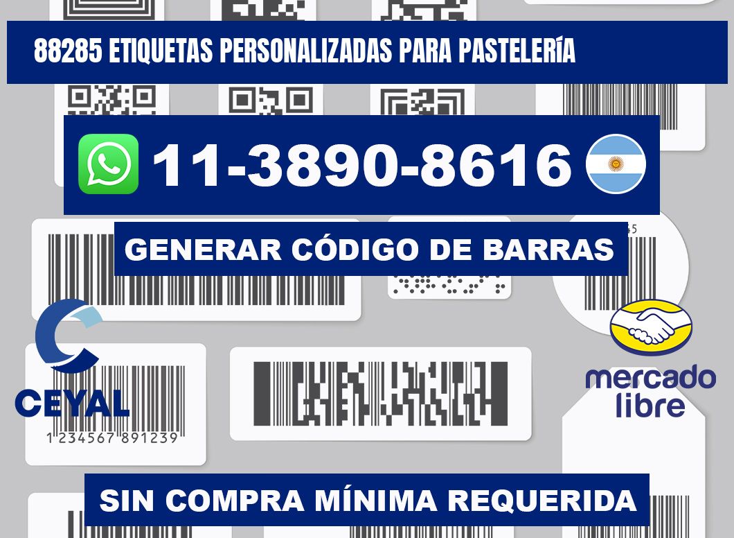 88285 etiquetas personalizadas para pastelería