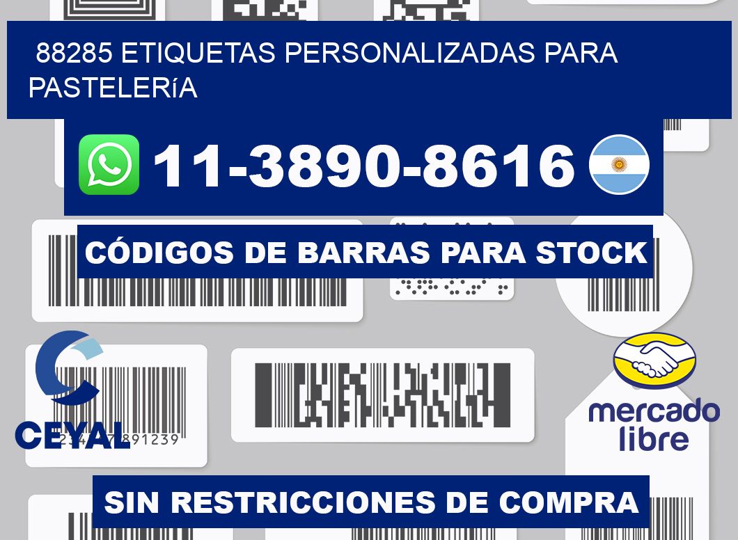 88285 etiquetas personalizadas para pastelería