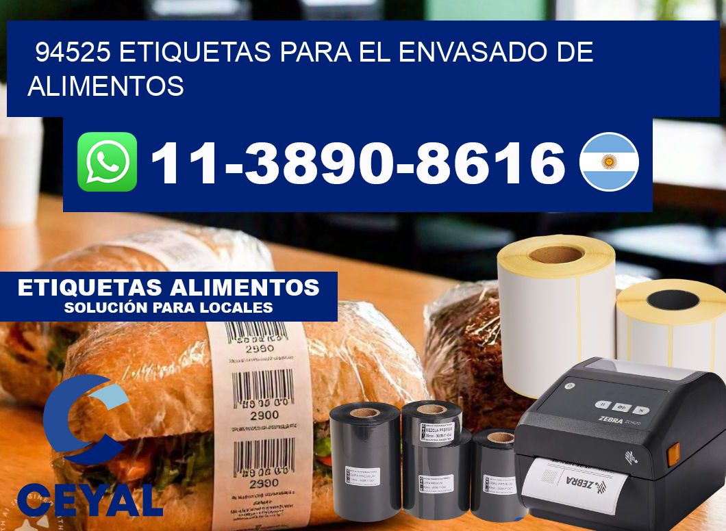 94525 etiquetas para el envasado de alimentos