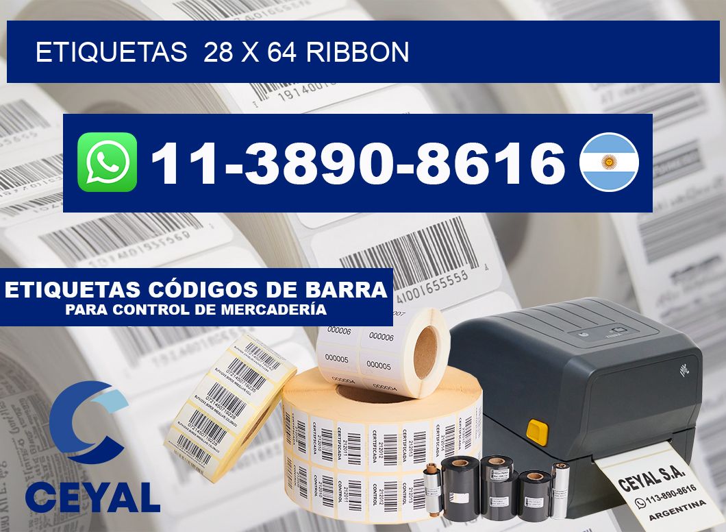 Etiquetas  28 x 64 ribbon