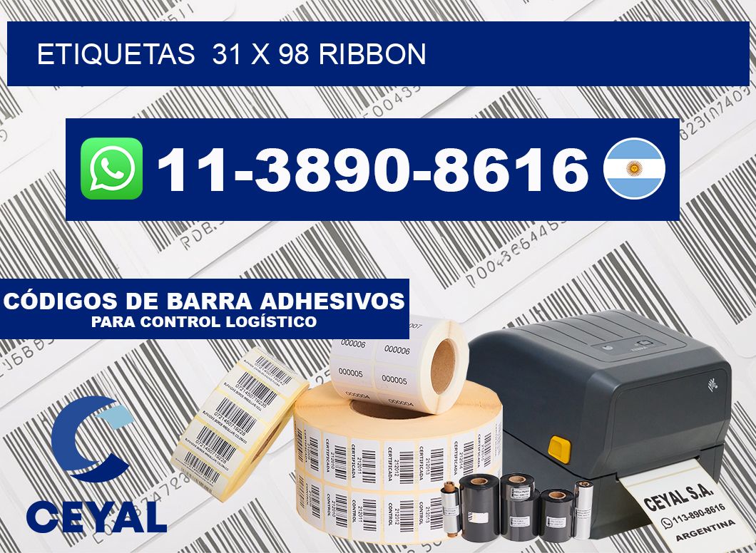 Etiquetas  31 x 98 ribbon