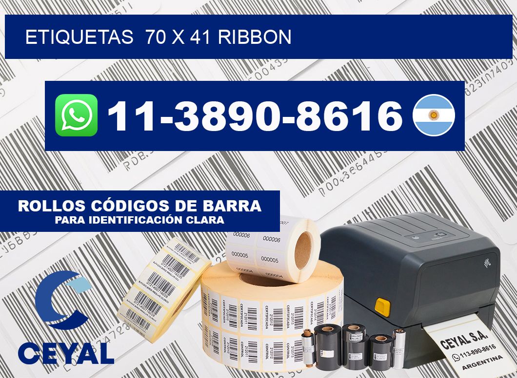 Etiquetas  70 x 41 ribbon