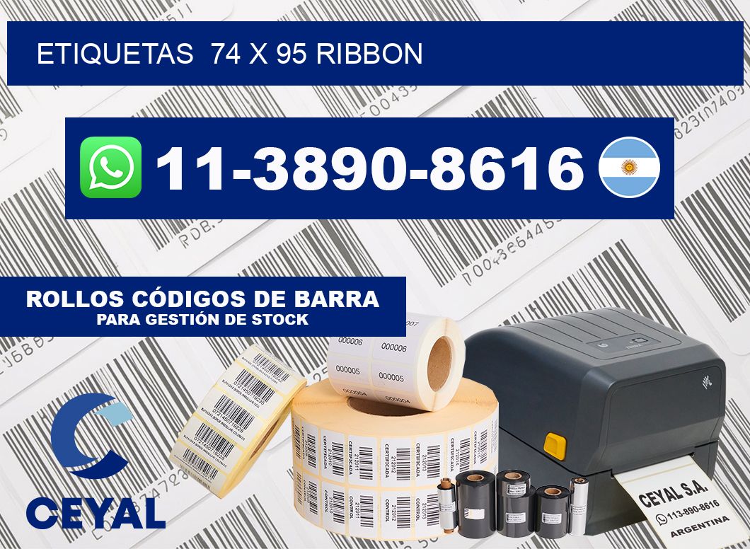 Etiquetas  74 x 95 ribbon