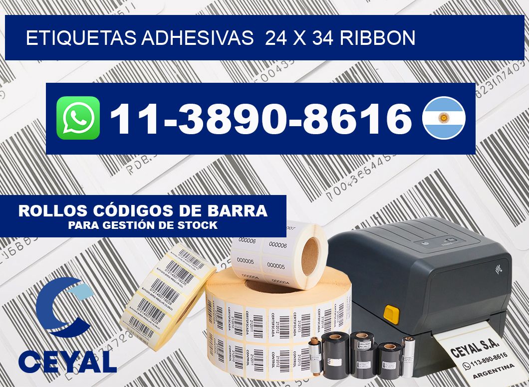 Etiquetas adhesivas  24 x 34 ribbon
