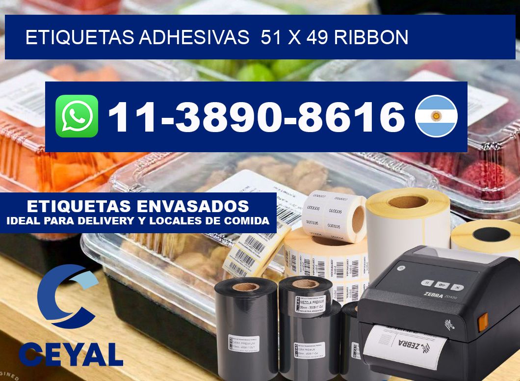 Etiquetas adhesivas 51 x 49 ribbon