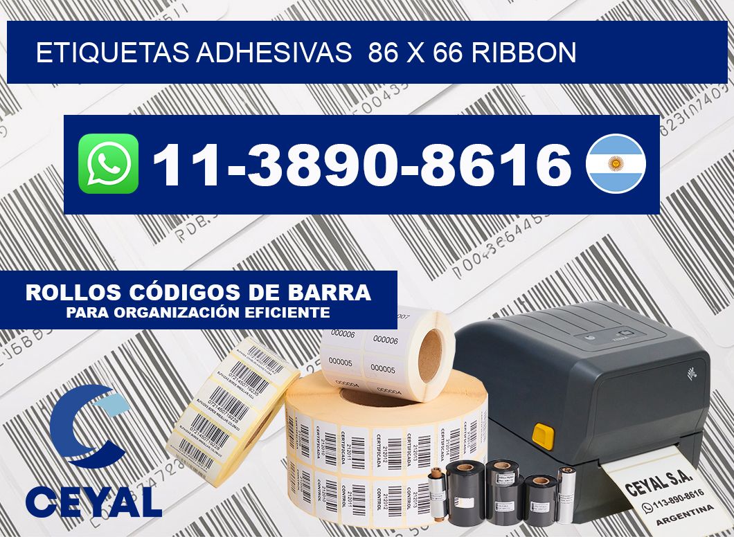 Etiquetas adhesivas  86 x 66 ribbon