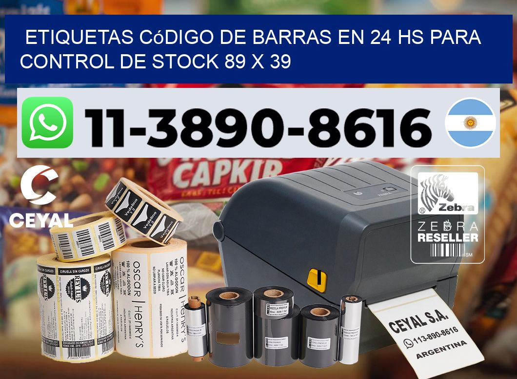 Etiquetas código de barras en 24 hs para control de stock 89 x 39