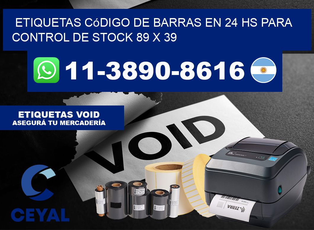 Etiquetas código de barras en 24 hs para control de stock 89 x 39