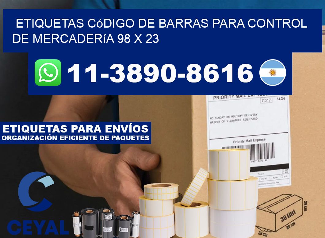 Etiquetas código de barras para control de mercadería 98 x 23