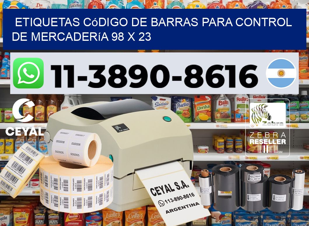 Etiquetas código de barras para control de mercadería 98 x 23