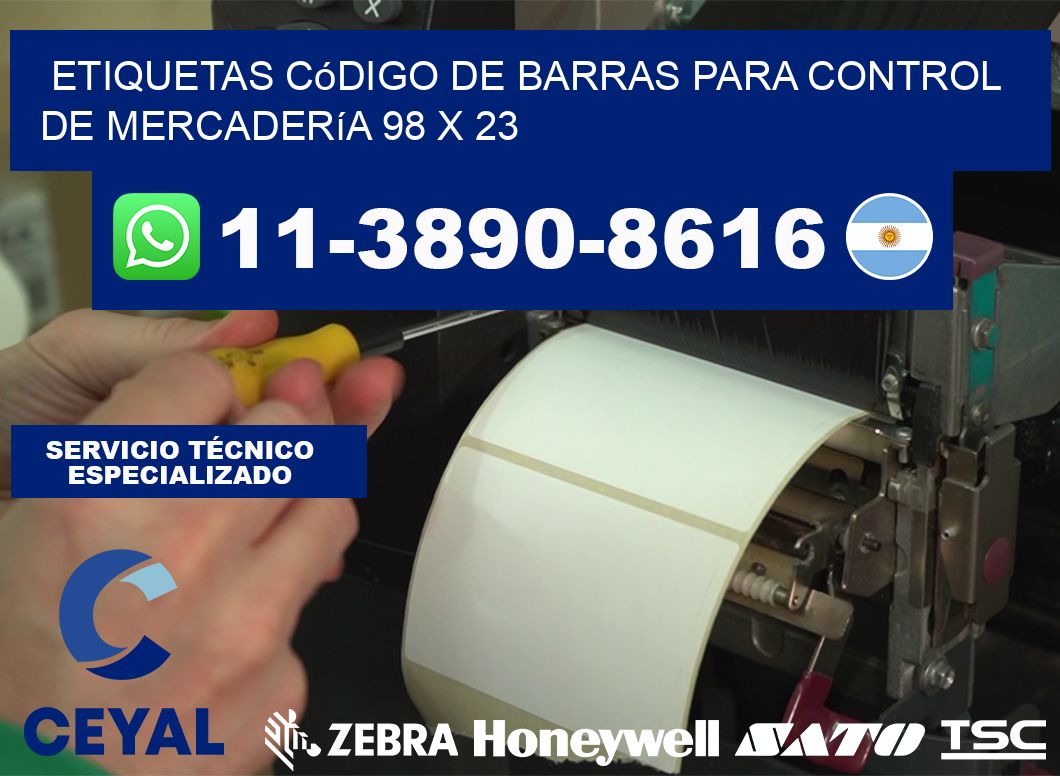 Etiquetas código de barras para control de mercadería 98 x 23