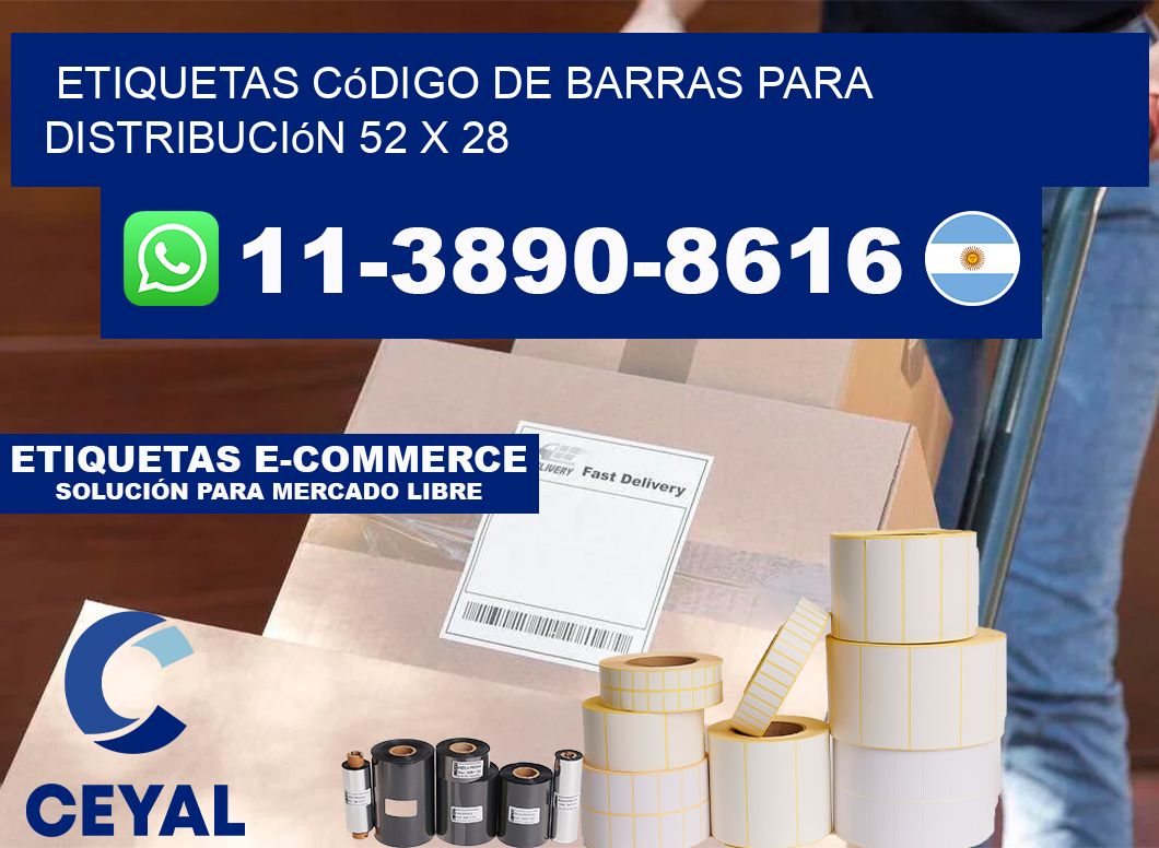 Etiquetas código de barras para distribución 52 x 28