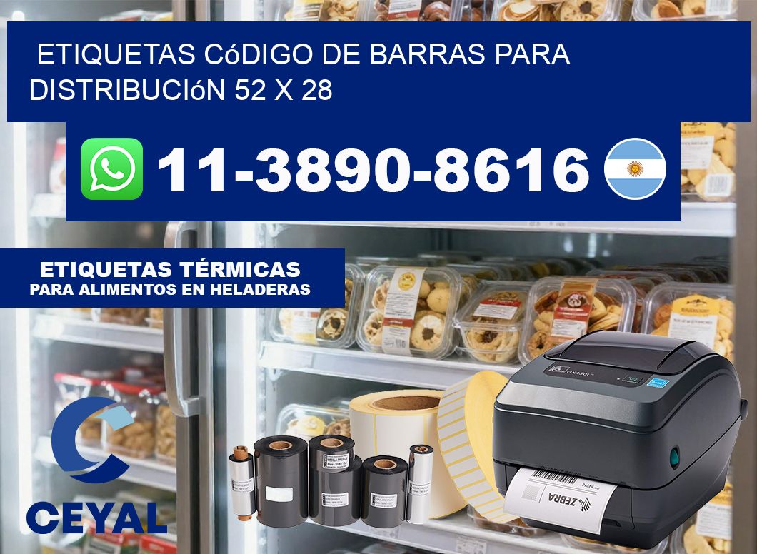Etiquetas código de barras para distribución 52 x 28