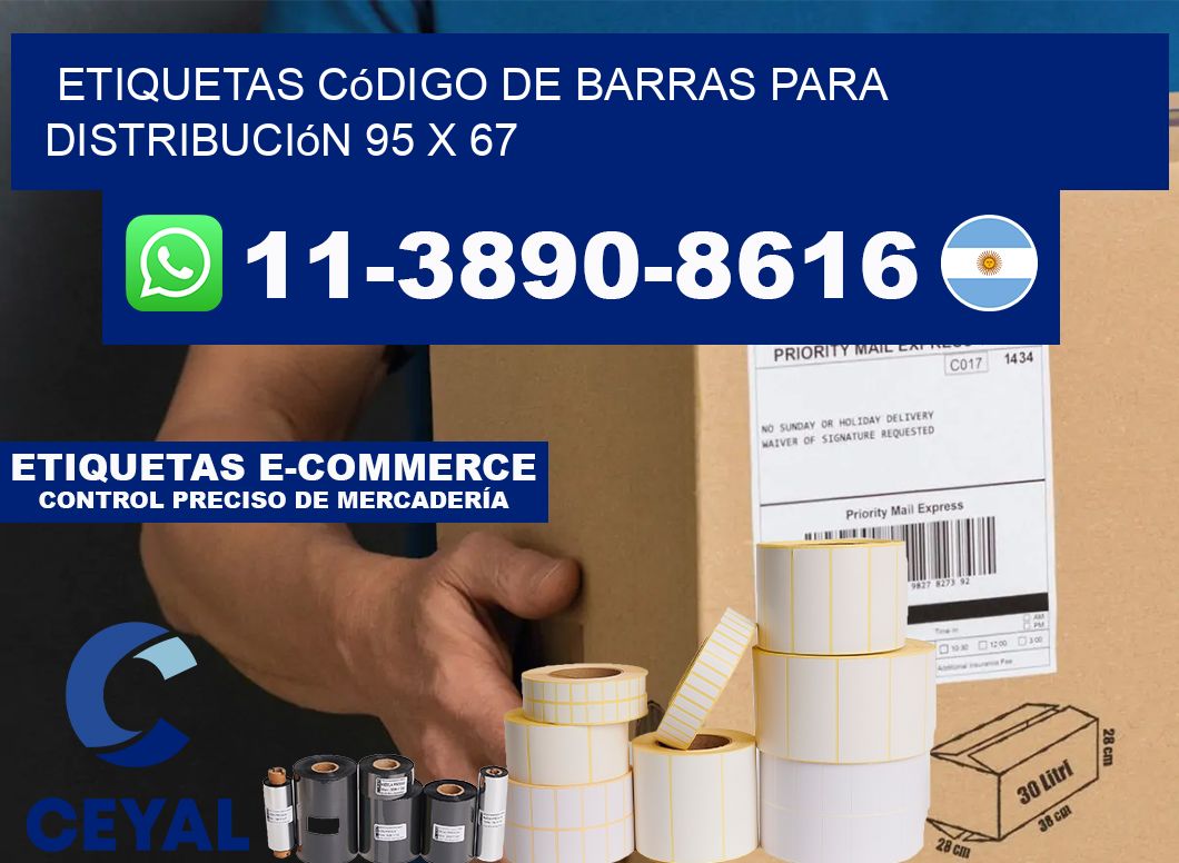 Etiquetas código de barras para distribución 95 x 67