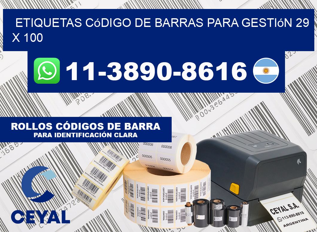 Etiquetas código de barras para gestión 29 x 100
