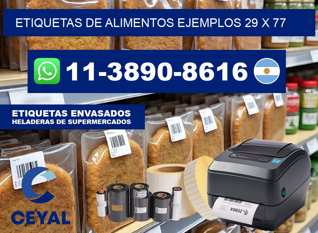 Etiquetas de alimentos ejemplos 29 x 77