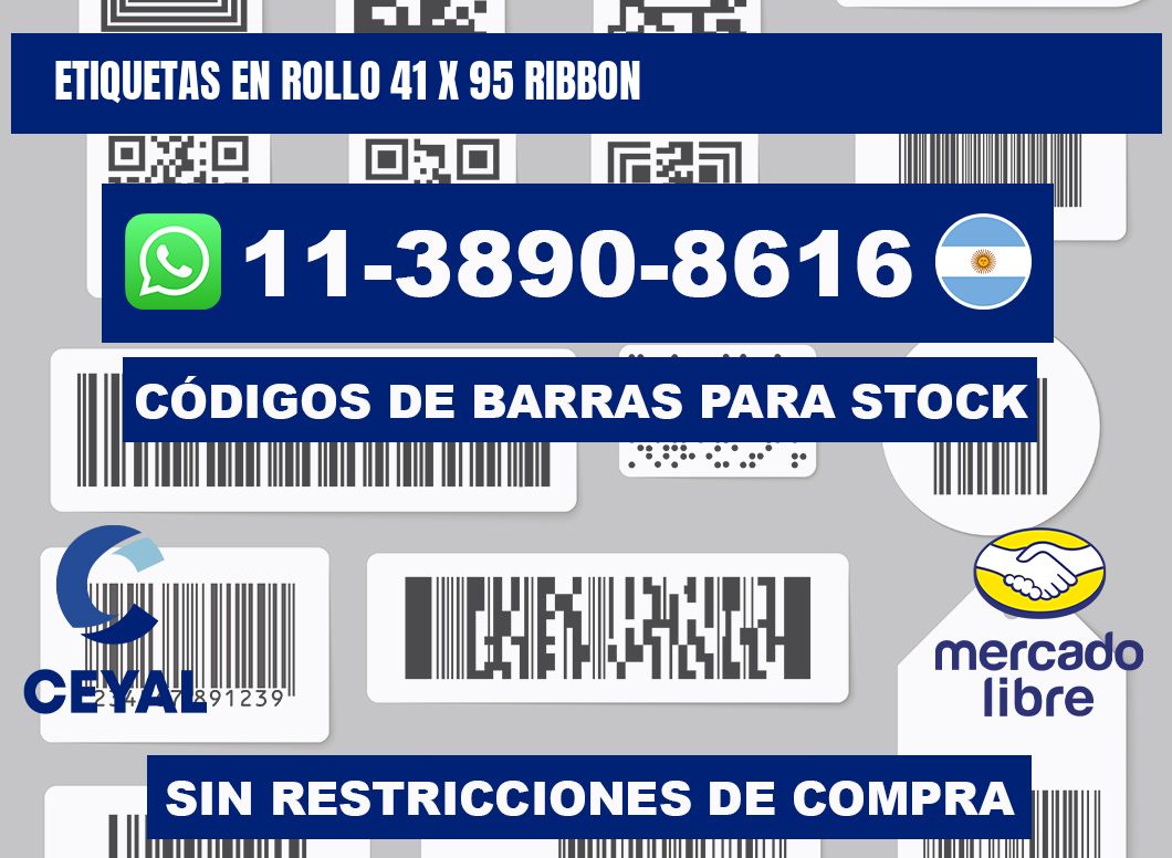 Etiquetas en rollo 41 x 95 ribbon