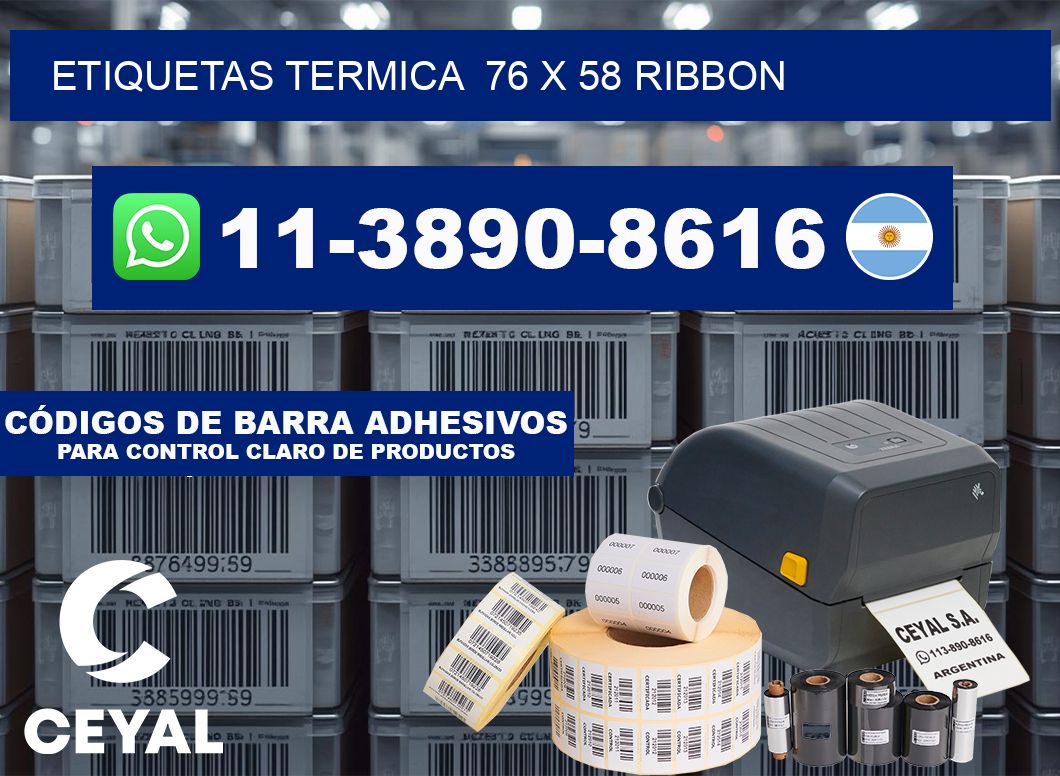 Etiquetas termica 76 x 58 ribbon