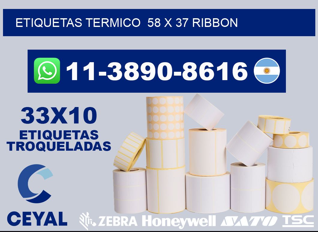 Etiquetas termico 58 x 37 ribbon
