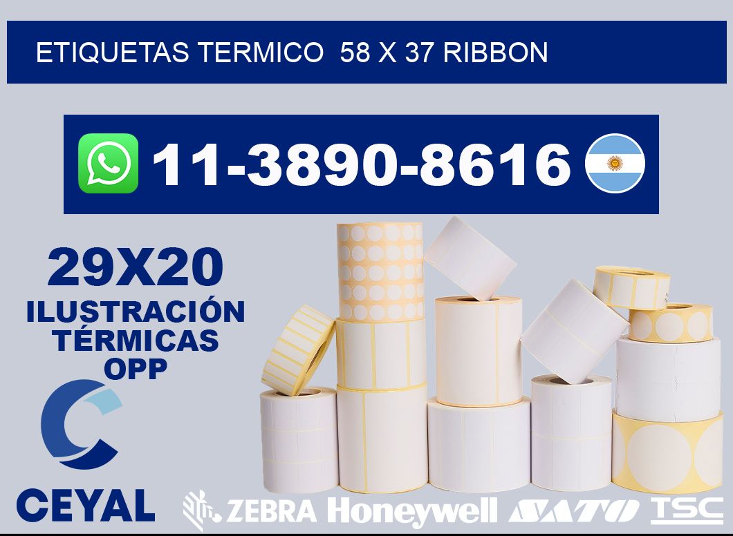 Etiquetas termico 58 x 37 ribbon