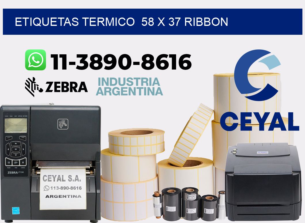 Etiquetas termico 58 x 37 ribbon