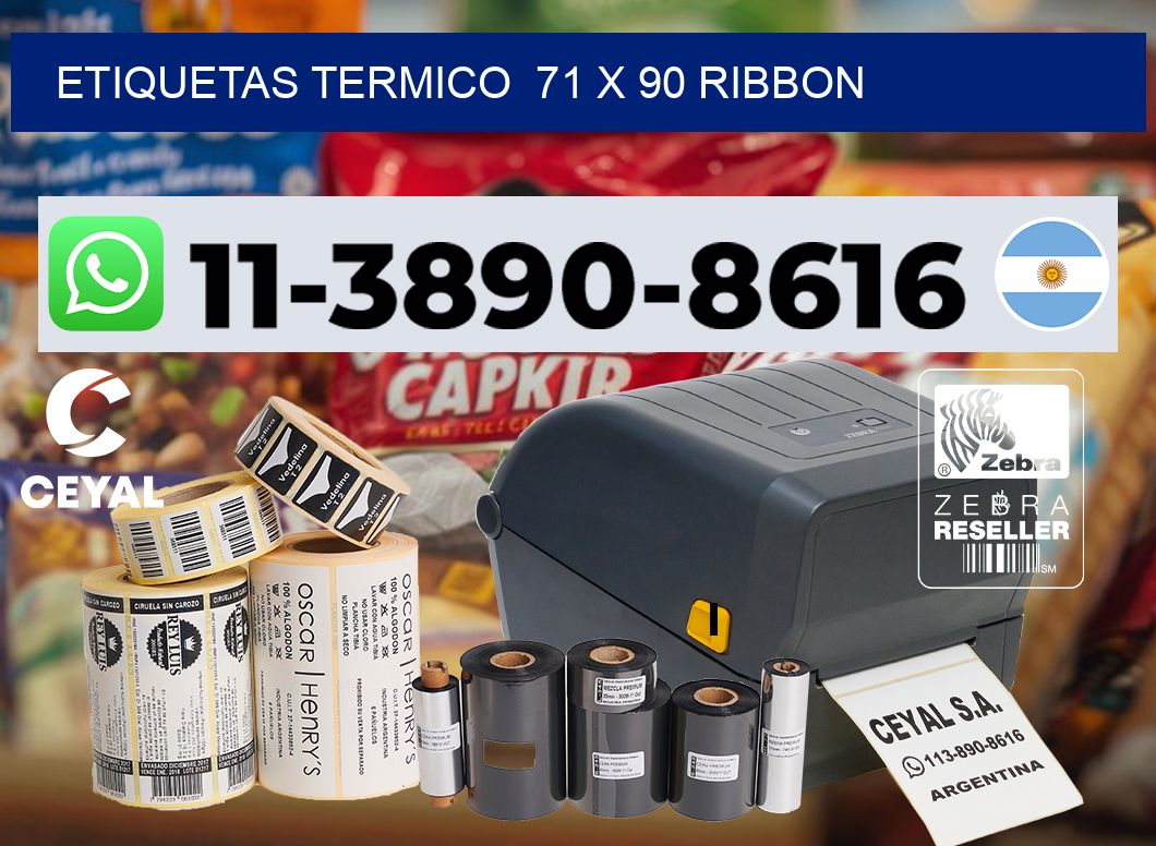 Etiquetas termico  71 x 90 ribbon