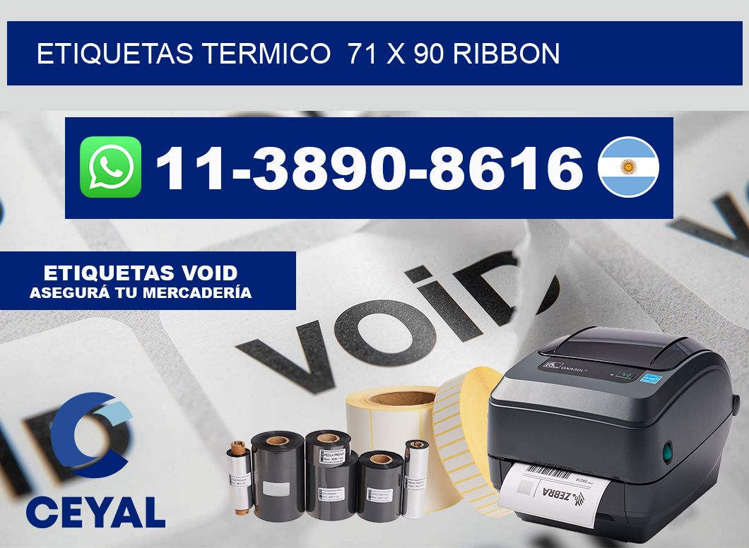 Etiquetas termico  71 x 90 ribbon