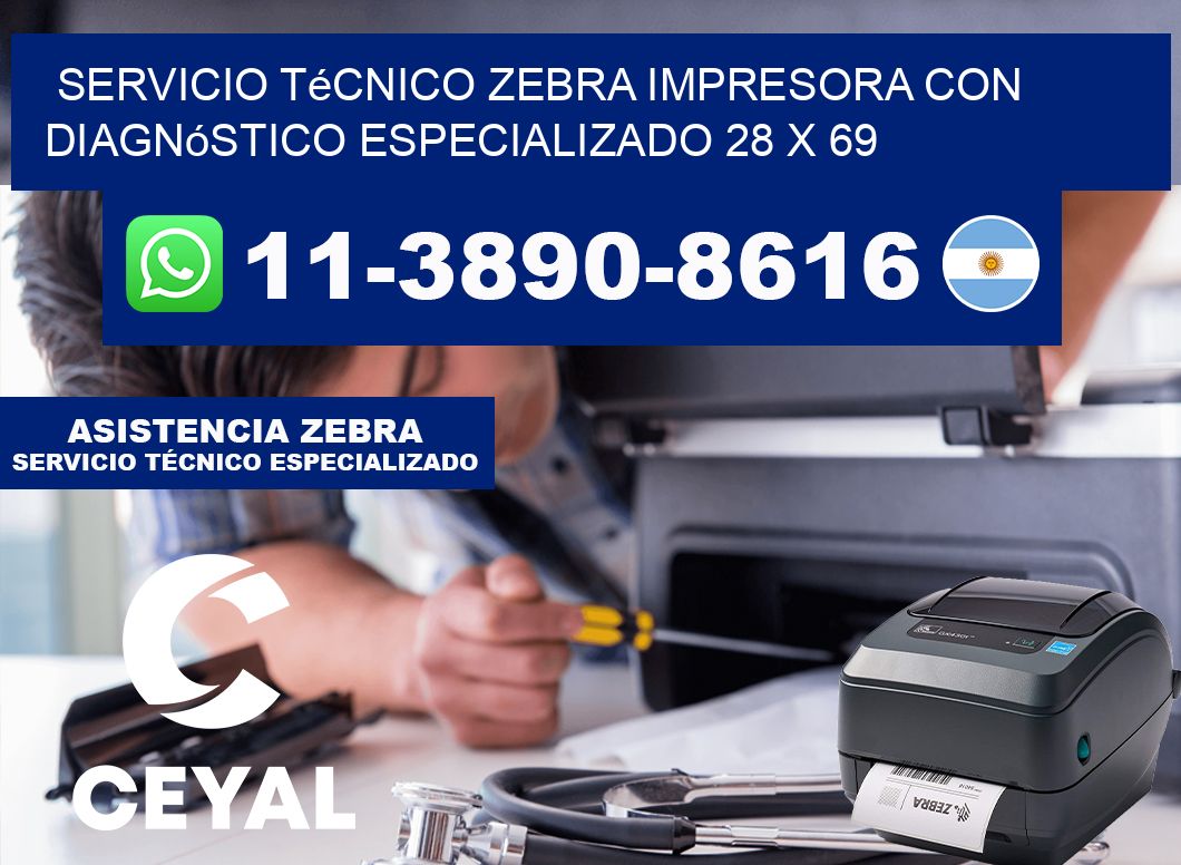 Servicio Técnico Zebra Impresora con Diagnóstico Especializado 28 x 69